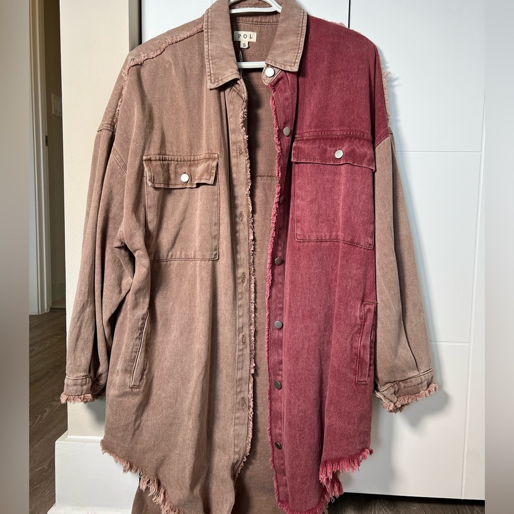 MinimLA oversized Shacket/ muave/rose